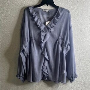 NWT b+ab Ruffle Blouse Injection Sz S